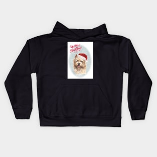 Norwich Terrier Dog Merry Christmas Santa Dog Kids Hoodie